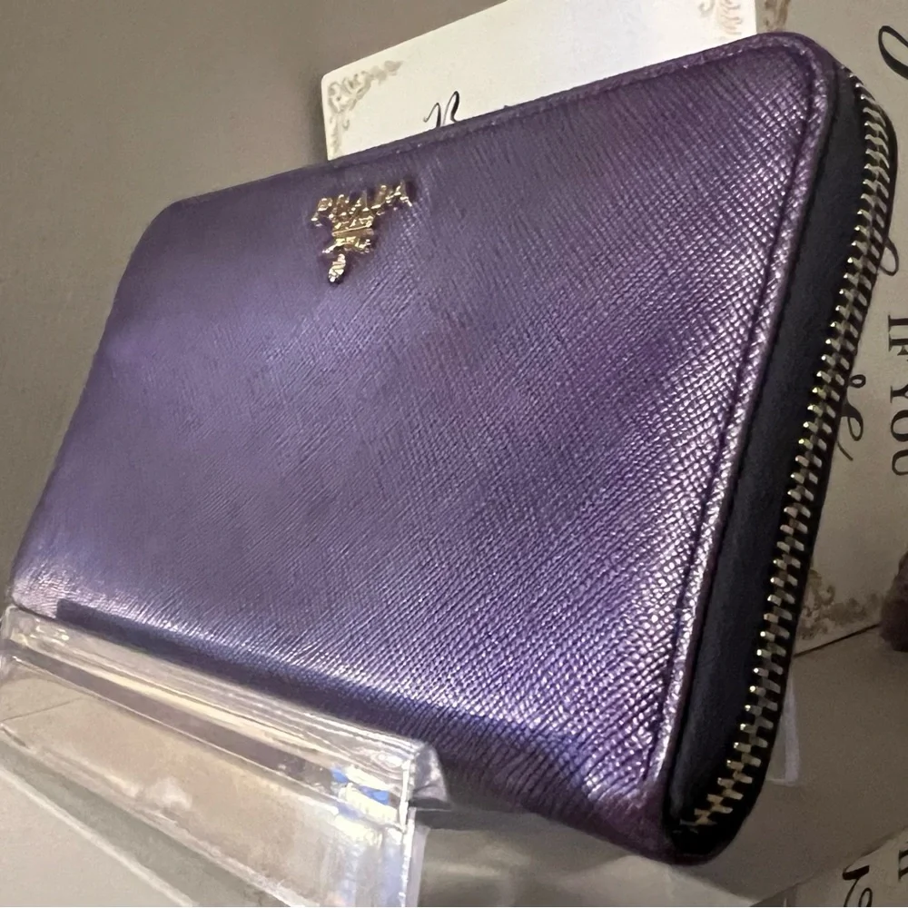 EUC Prada Saffiano Leather Wallet - Purple - Picture 2 of 11